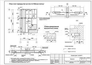 План плит перекрытия на отм. +2,700 (низ плиты)
